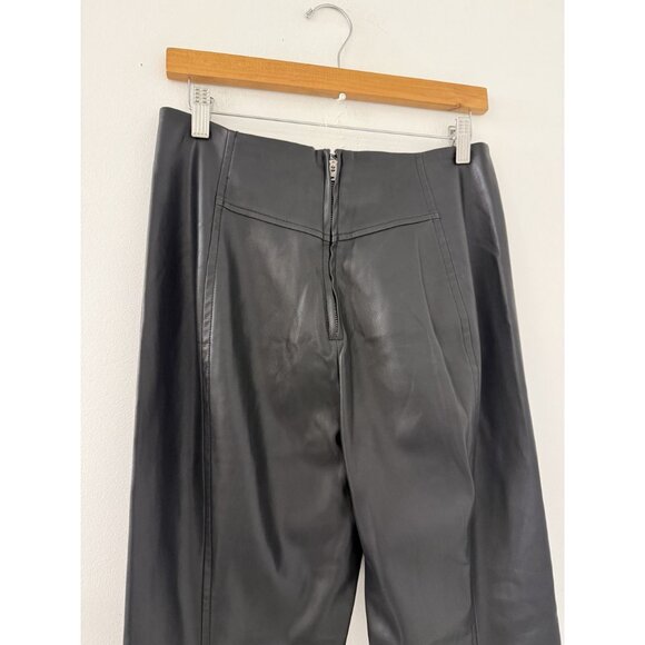 Free People We The Free Women’s Flare Slit Faux Leather Pants Black Size 30 - Picture 5 of 9